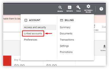 Google Search Console Adwords linking