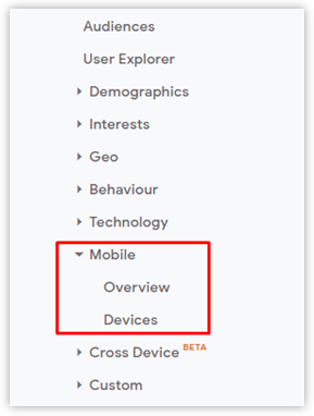 Mobile traffic on Analytics