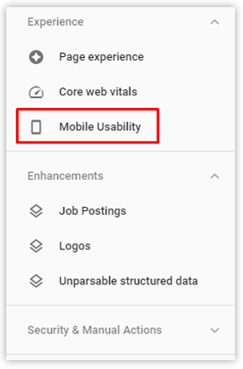 mobile usability on GSC