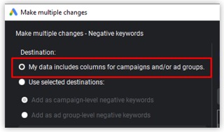 Multiple negative keywords step4